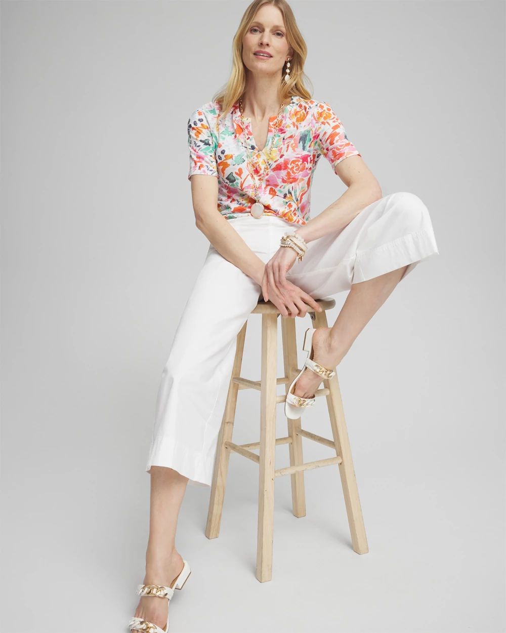 Abstract Notch Neck Tee | Chico's